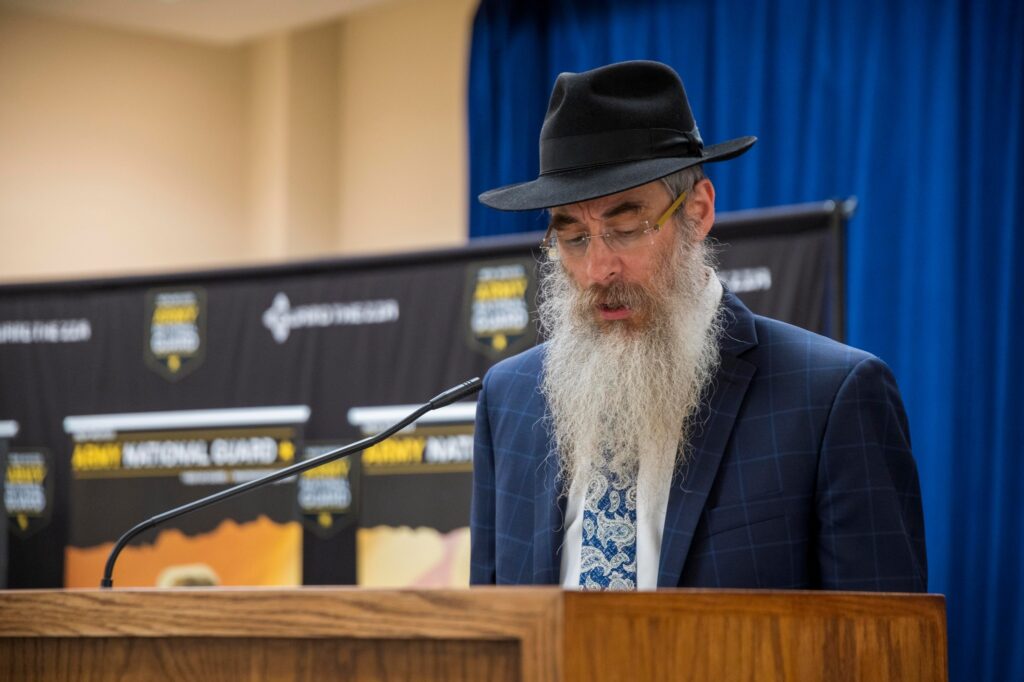 Rabbi Berel Levertov delivers his prayer.